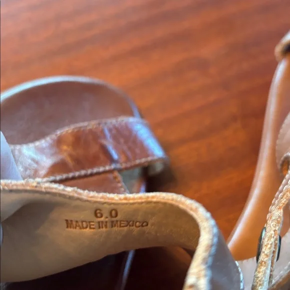 BED|STU Brown Leather Cutout Open-Toe Sandals - Picture 6 of 7